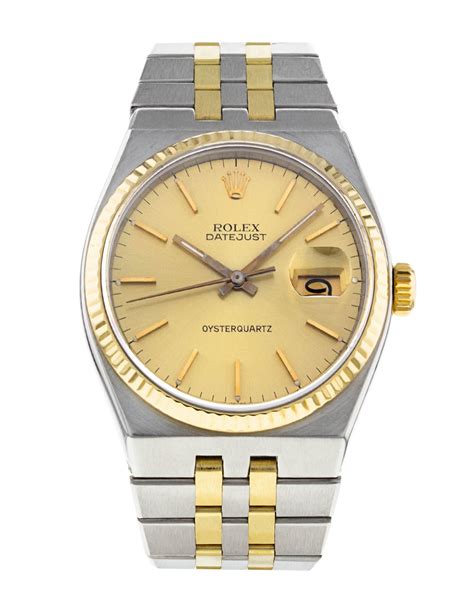 rolex oysterquartz datejust steel and gold 17013|oysterquartz datejust 17013.